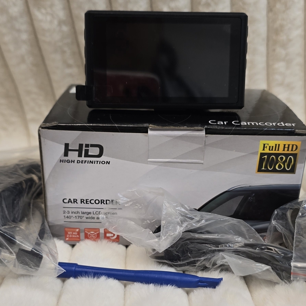 Car Camcorder with Full 1080p Display - Black